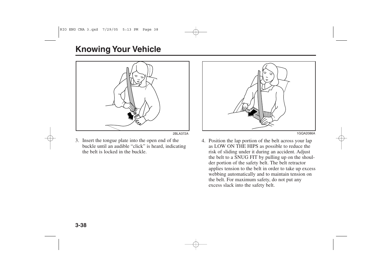Knowing your vehicle | KIA Rio_Rio5 2005 User Manual | Page 48 / 238