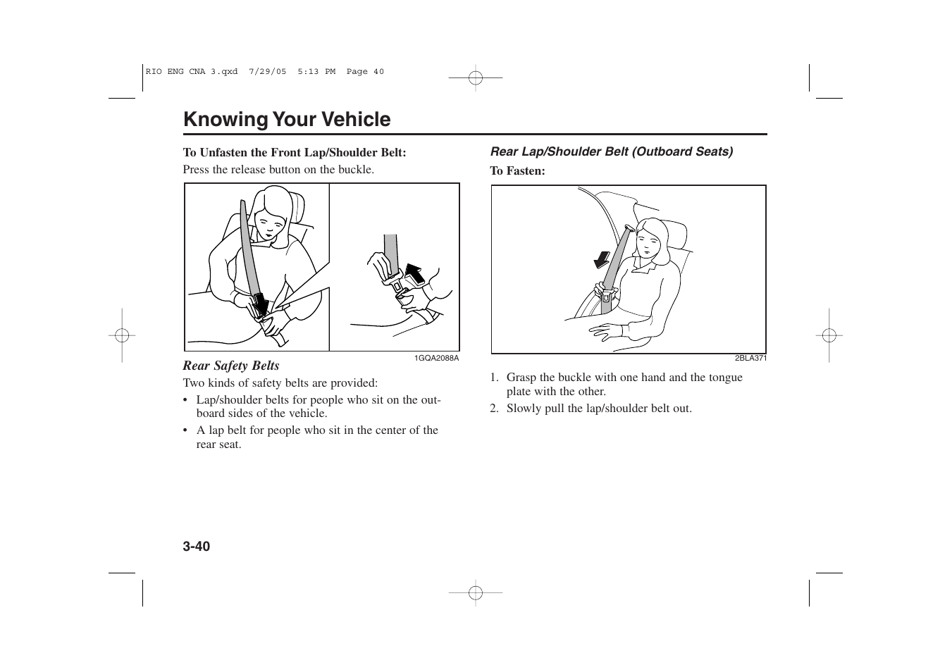 Knowing your vehicle | KIA Rio_Rio5 2005 User Manual | Page 50 / 238