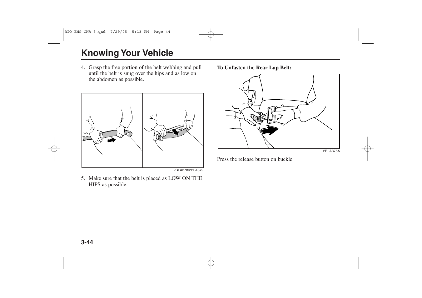 Knowing your vehicle | KIA Rio_Rio5 2005 User Manual | Page 54 / 238