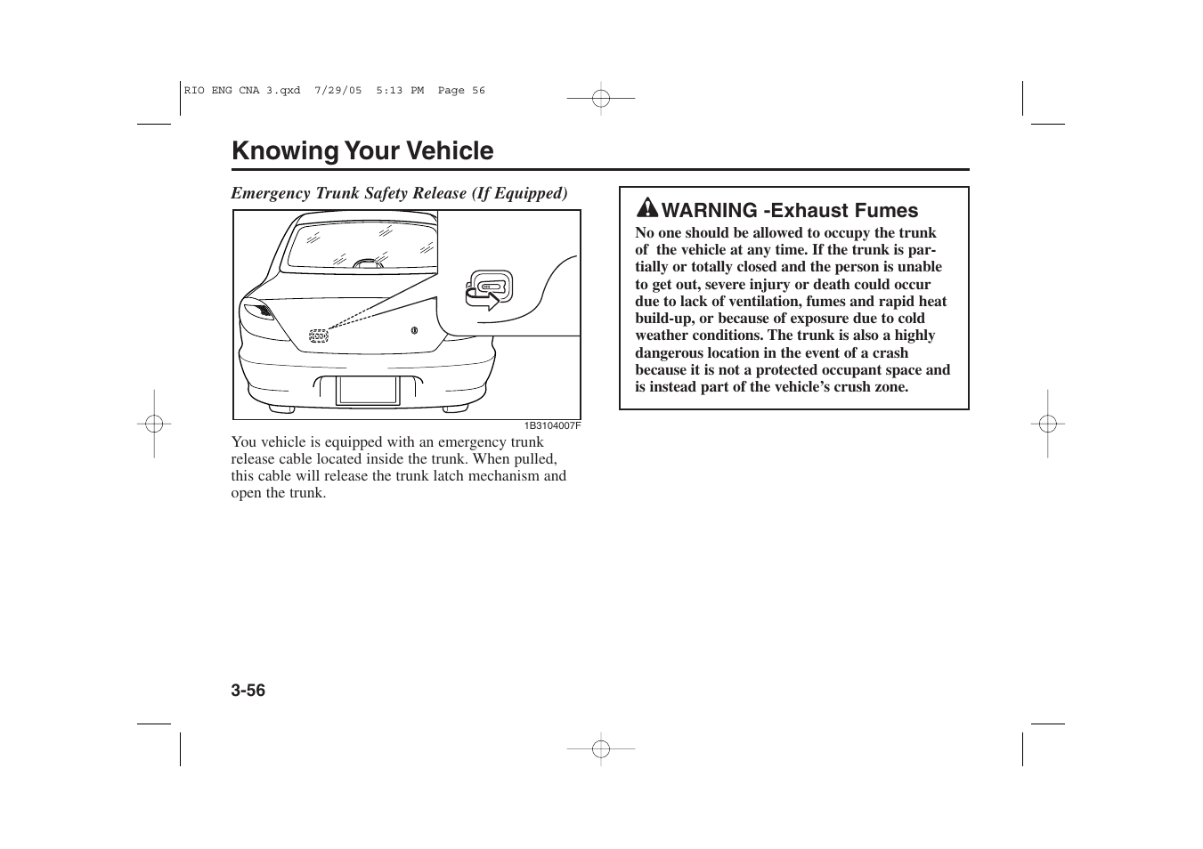 Knowing your vehicle | KIA Rio_Rio5 2005 User Manual | Page 66 / 238
