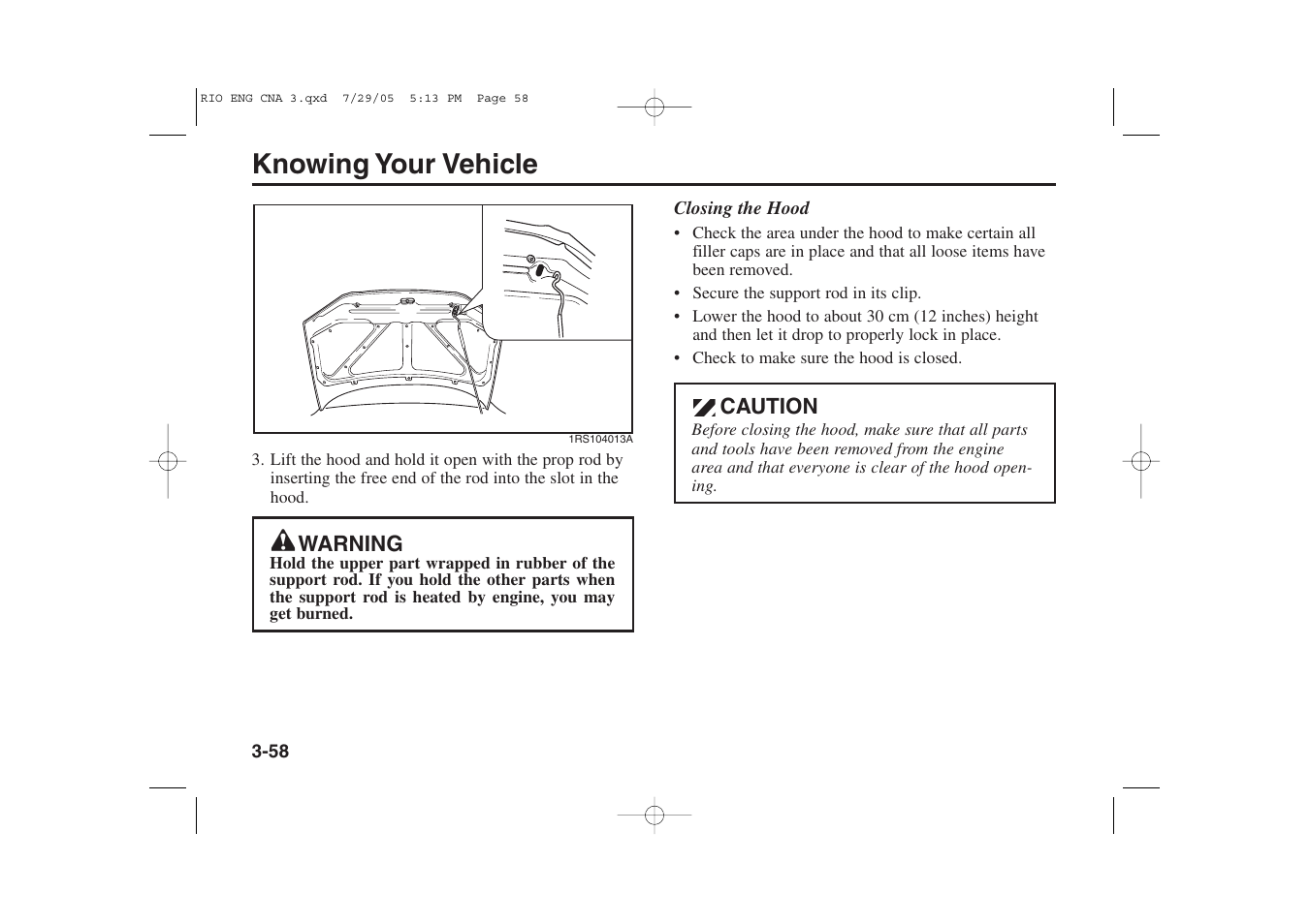 Knowing your vehicle | KIA Rio_Rio5 2005 User Manual | Page 68 / 238