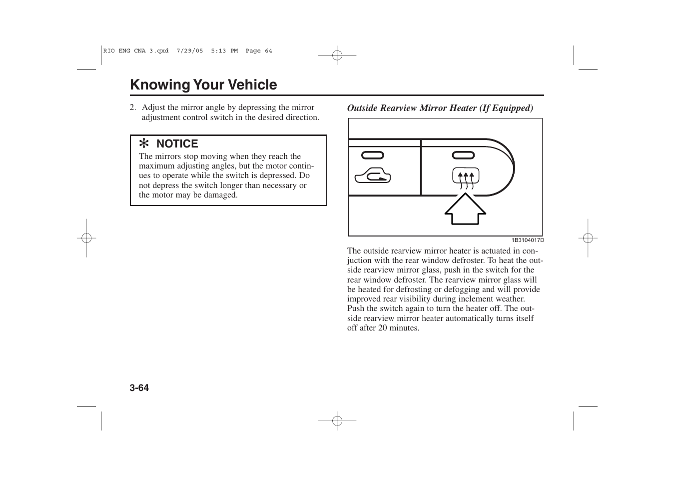 Knowing your vehicle | KIA Rio_Rio5 2005 User Manual | Page 74 / 238