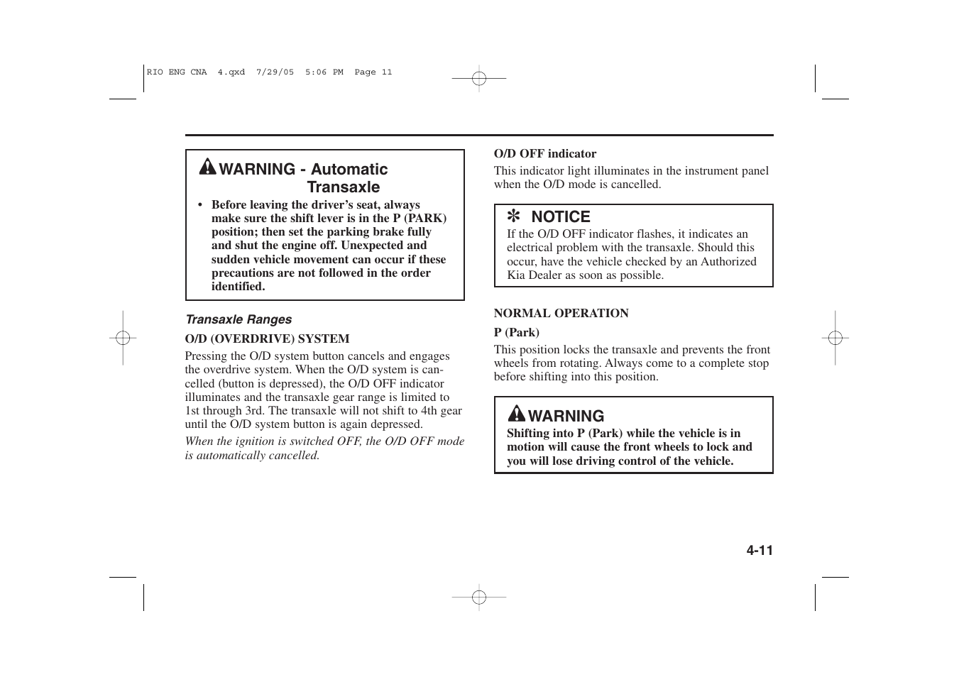 KIA Rio_Rio5 2005 User Manual | Page 92 / 238