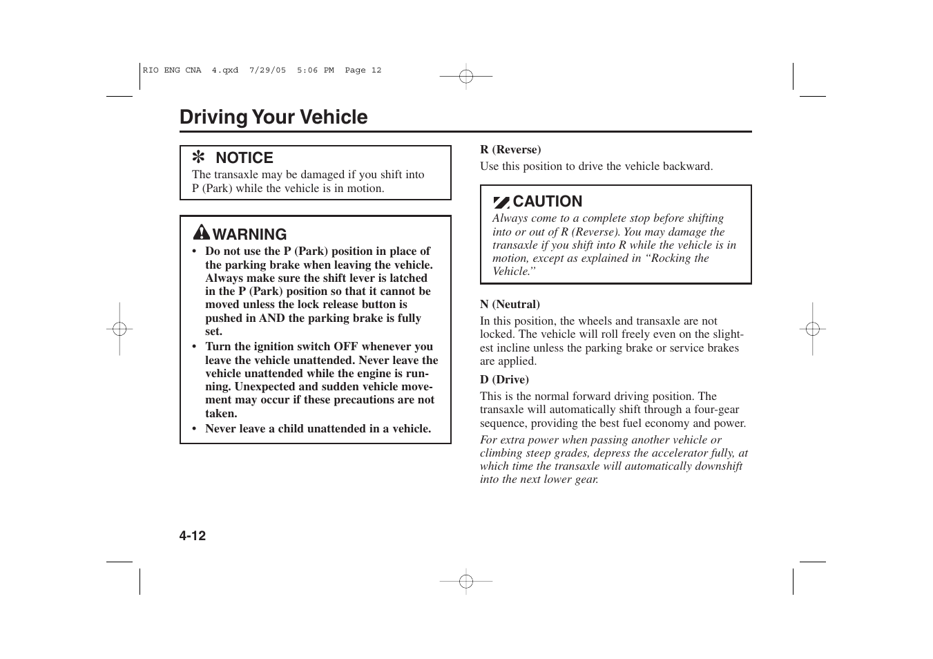 Driving your vehicle | KIA Rio_Rio5 2005 User Manual | Page 93 / 238