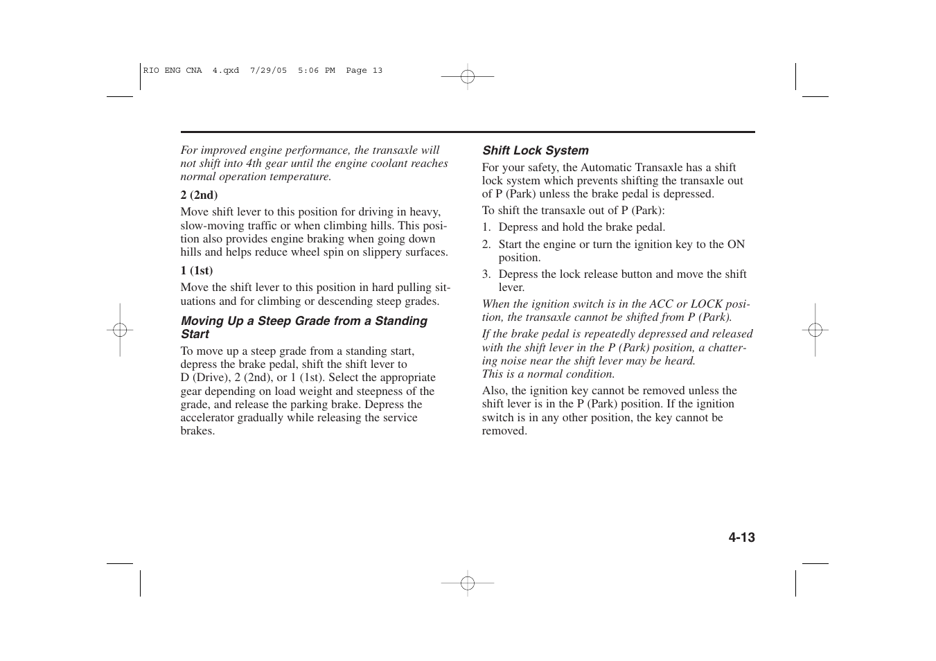 KIA Rio_Rio5 2005 User Manual | Page 94 / 238
