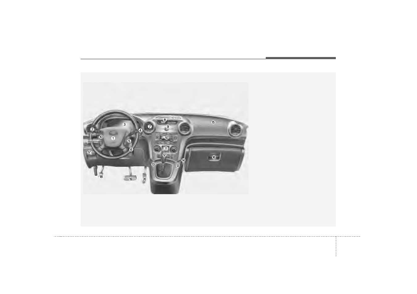 Your vehicle at a glance, Instrument panel overview | KIA Rondo 2007 User Manual | Page 11 / 343