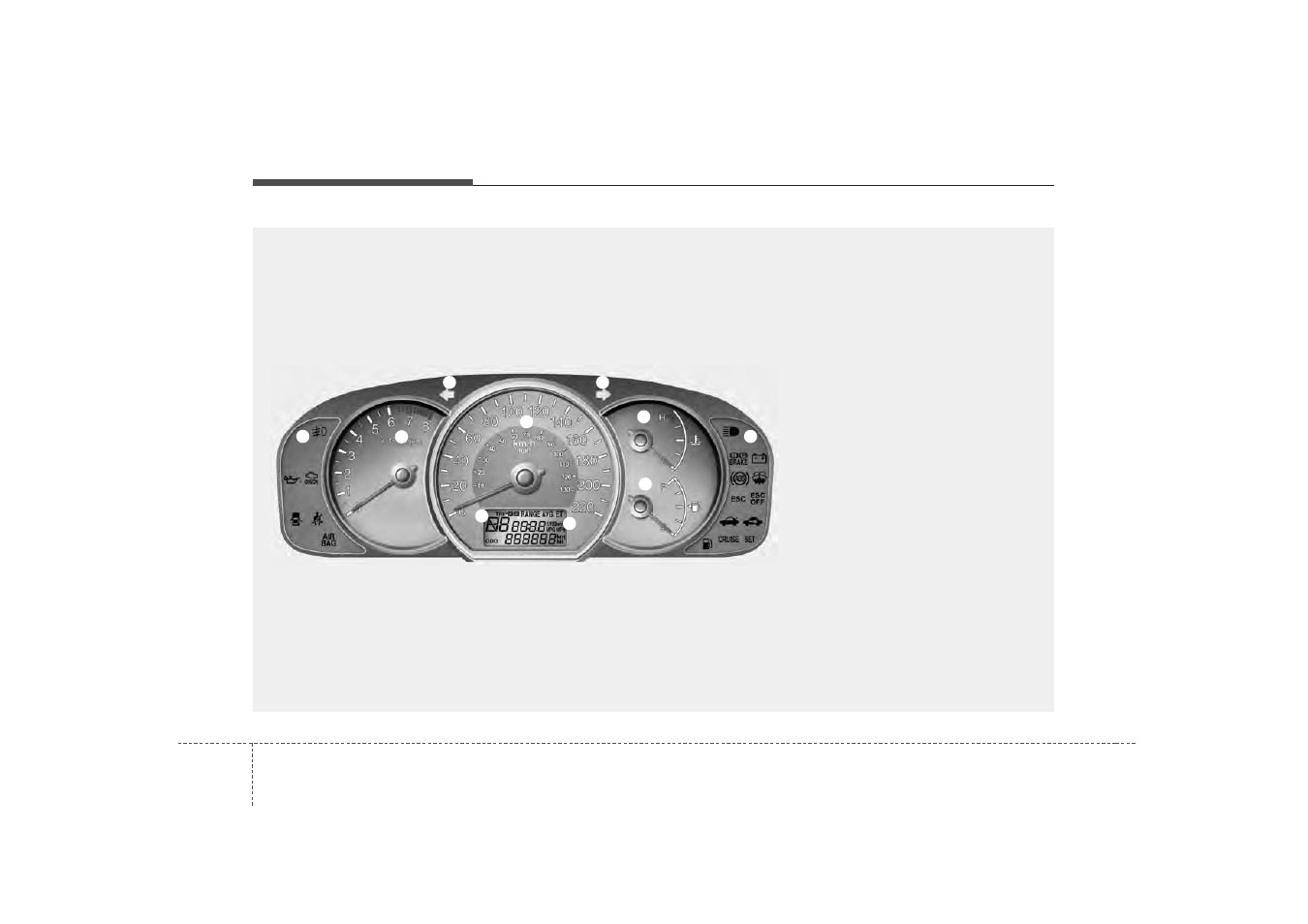Features of your vehicle, Instrument cluster | KIA Rondo 2007 User Manual | Page 113 / 343