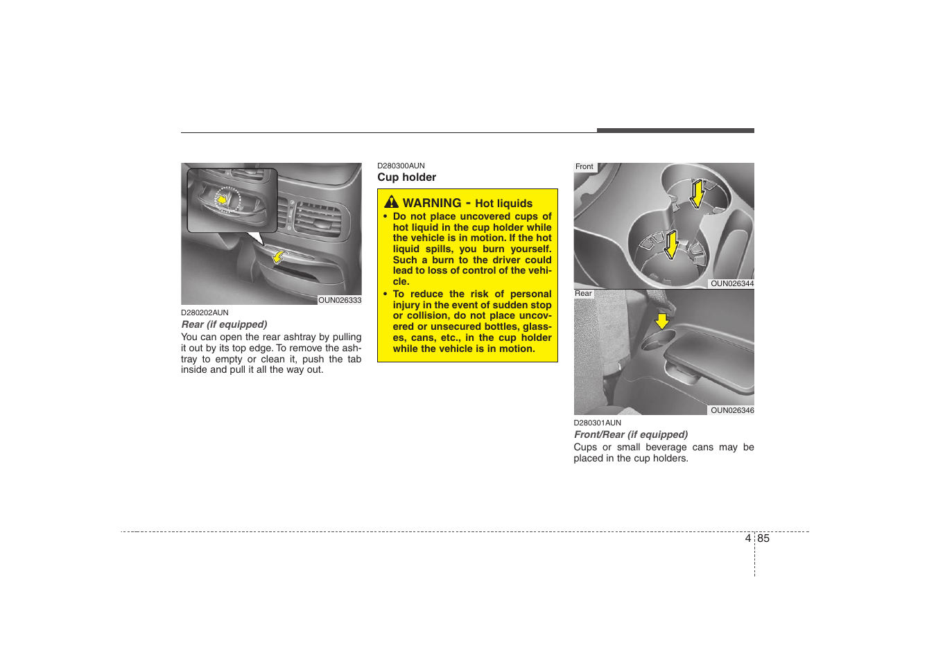 Features of your vehicle | KIA Rondo 2008 User Manual | Page 164 / 341