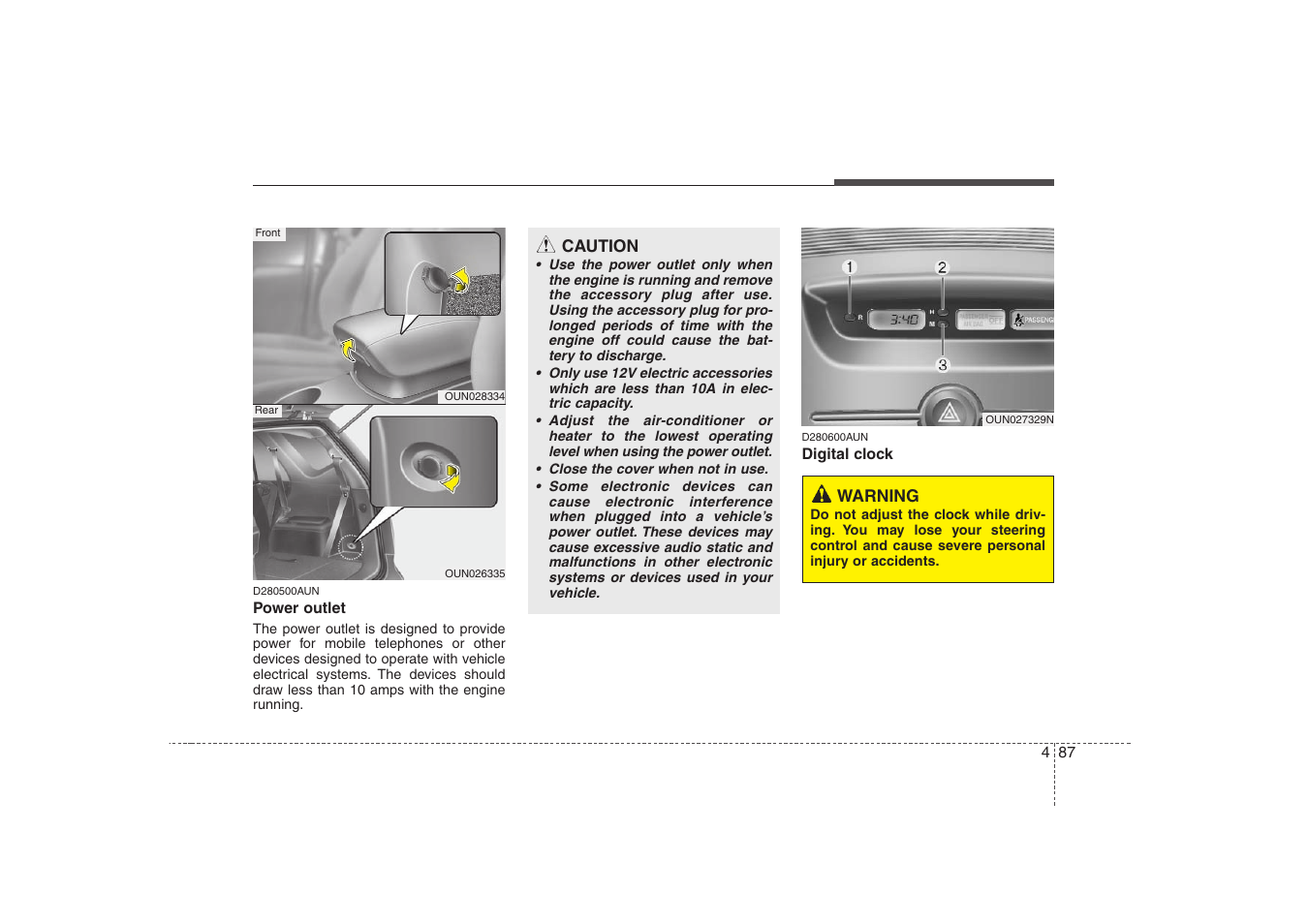 Features of your vehicle | KIA Rondo 2008 User Manual | Page 166 / 341