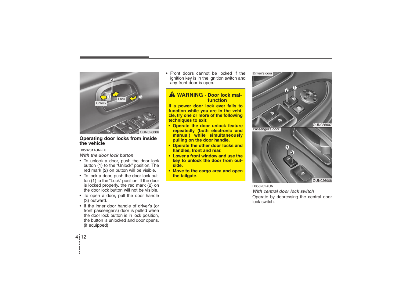 Features of your vehicle | KIA Rondo 2008 User Manual | Page 91 / 341