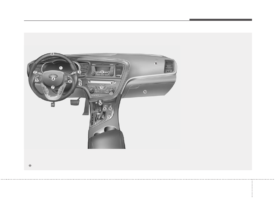 Your vehicle at a glance, Instrument panel overview | KIA Optima 2011 User Manual | Page 11 / 385