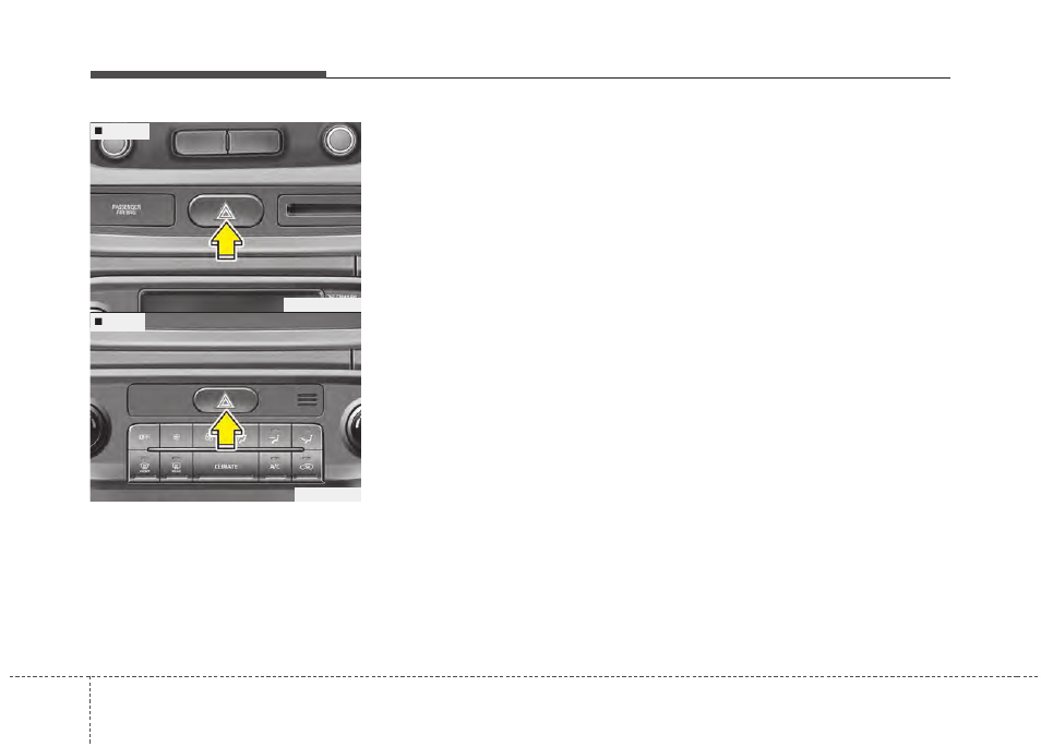 Features of your vehicle, Hazard warning flasher | KIA Rondo 2014 User Manual | Page 185 / 517