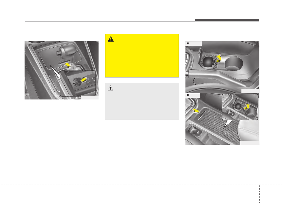 Features of your vehicle, Interior features, Caution | Warning | KIA Rondo 2014 User Manual | Page 236 / 517