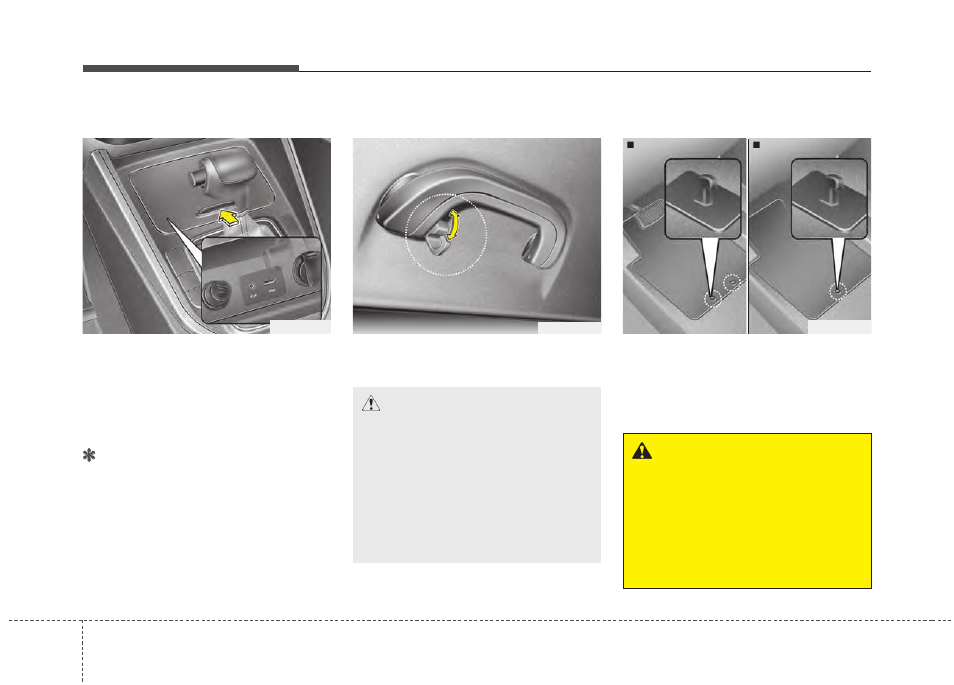 Features of your vehicle, Notice, Caution | Warning | KIA Rondo 2014 User Manual | Page 243 / 517