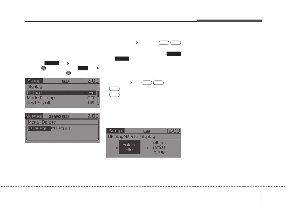 Features of your vehicle setup display settings | KIA Rondo 2014 User Manual | Page 268 / 517