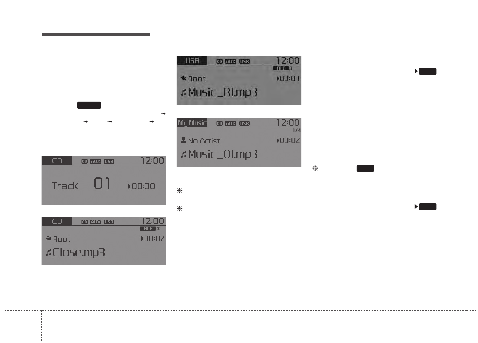 Features of your vehicle, My music | KIA Rondo 2014 User Manual | Page 277 / 517