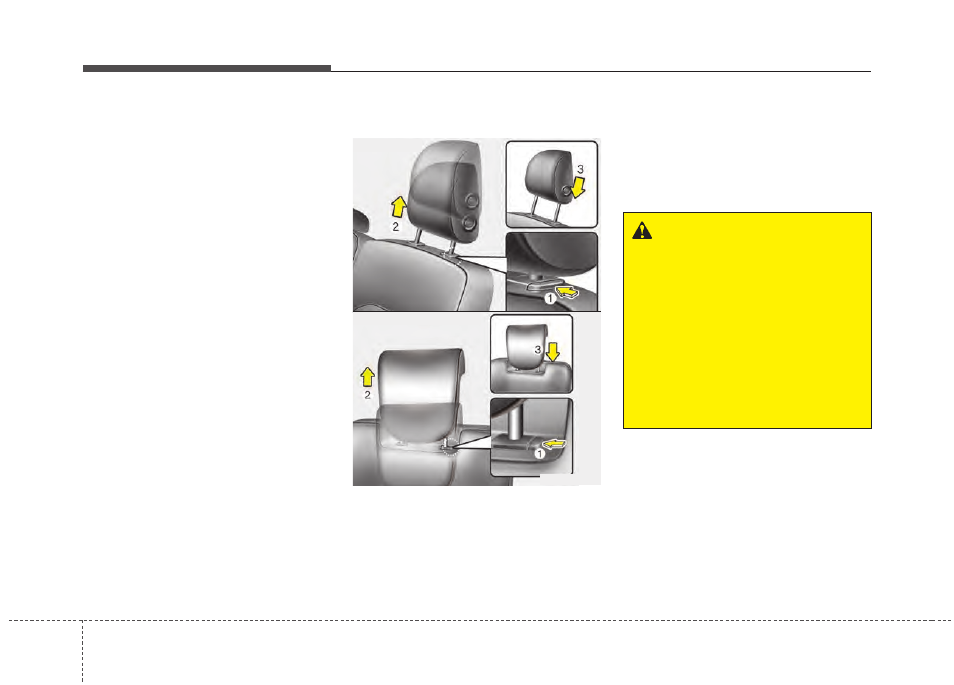 Safety features of your vehicle, Warning | KIA Rondo 2014 User Manual | Page 32 / 517