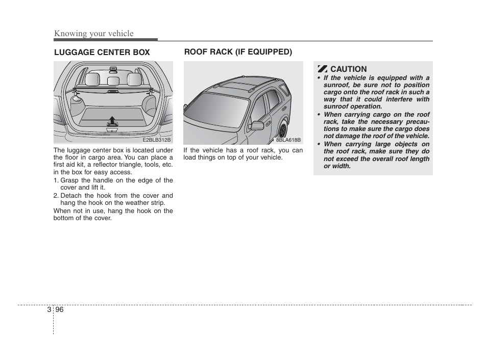 Knowing your vehicle | KIA Sorento 2008 User Manual | Page 105 / 326