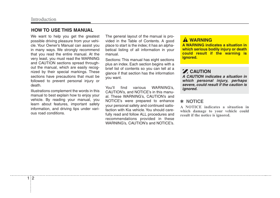 Introduction | KIA Sorento 2008 User Manual | Page 5 / 326