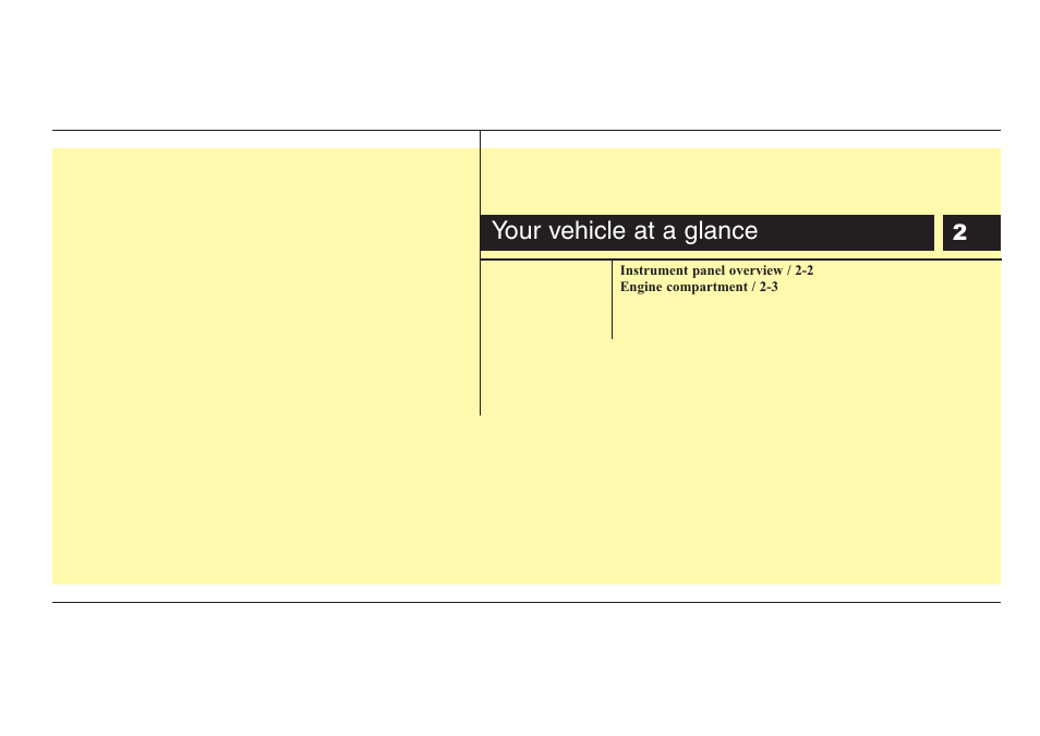 Your vehicle at a glance | KIA Sorento 2008 User Manual | Page 7 / 326