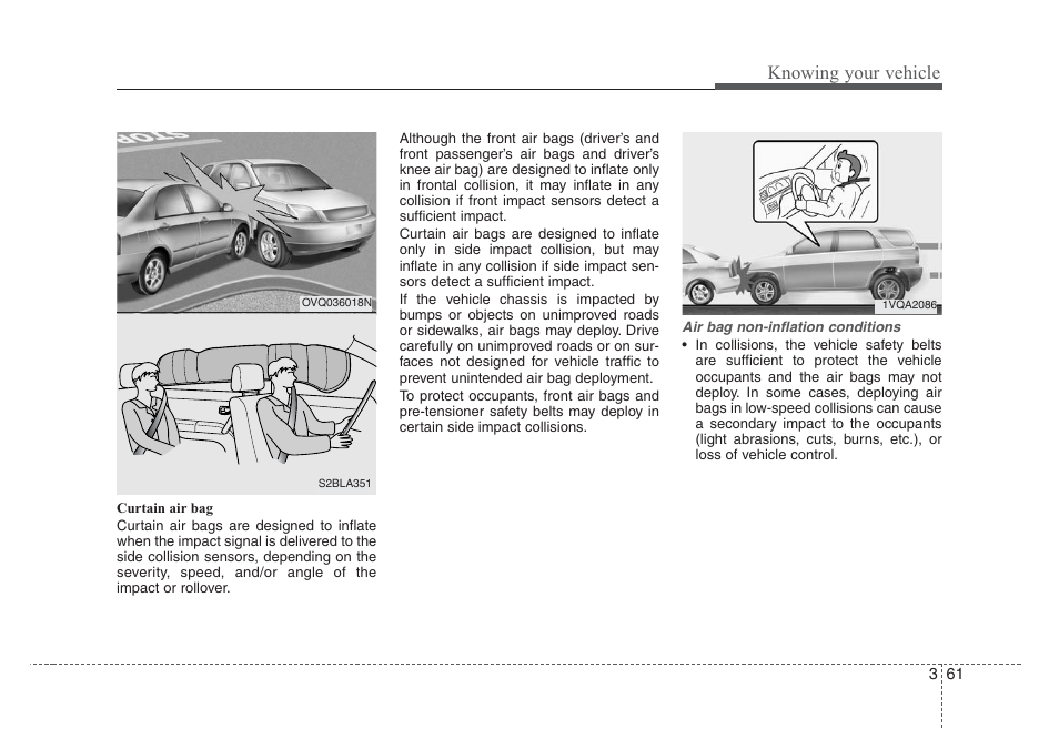 Knowing your vehicle | KIA Sorento 2008 User Manual | Page 70 / 326