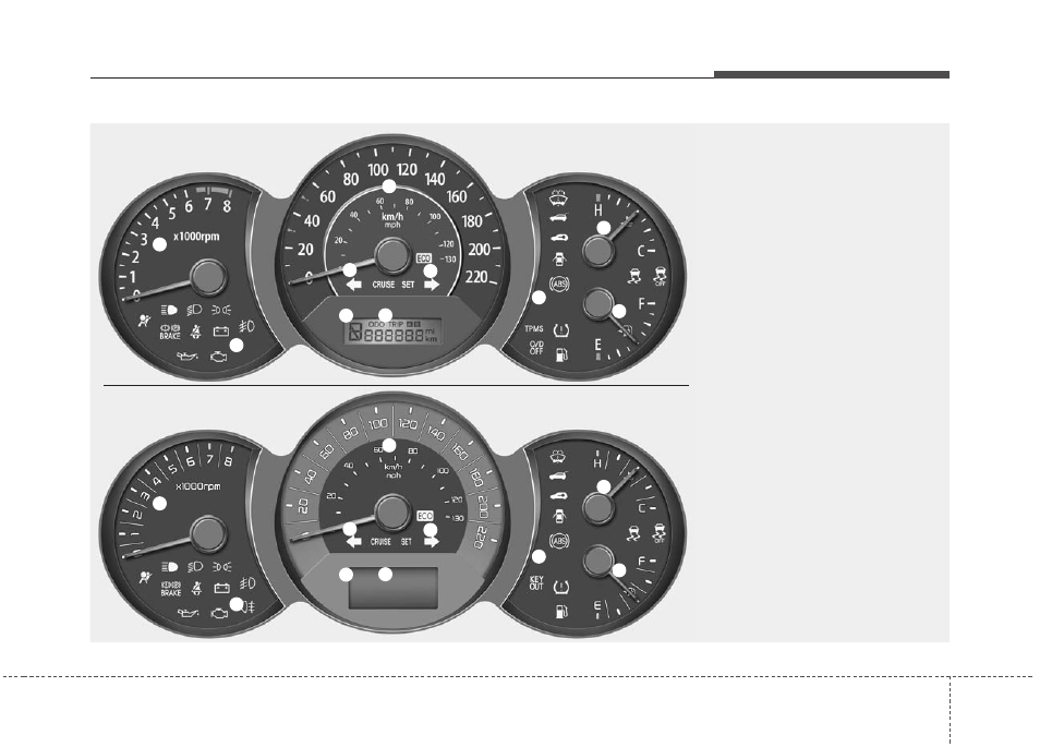 Features of your vehicle, Instrument cluster | KIA Soul 2011 User Manual | Page 109 / 356