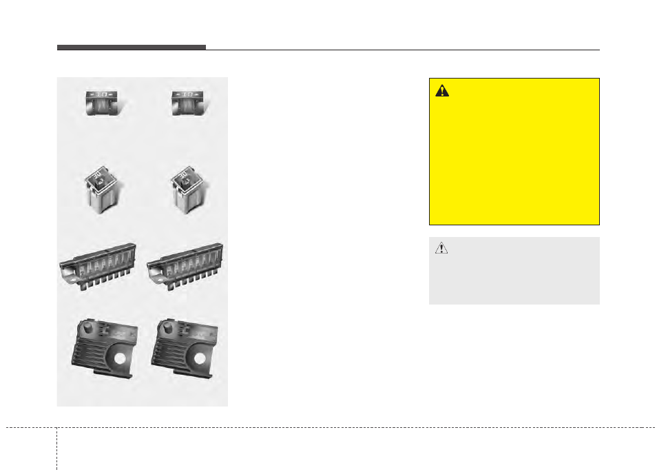 Maintenance, Fuses, Warning | Caution | KIA Sportage 2011 User Manual | Page 351 / 385