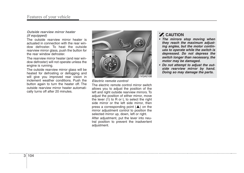 Features of your vehicle | KIA Sedona 2008 User Manual | Page 113 / 339