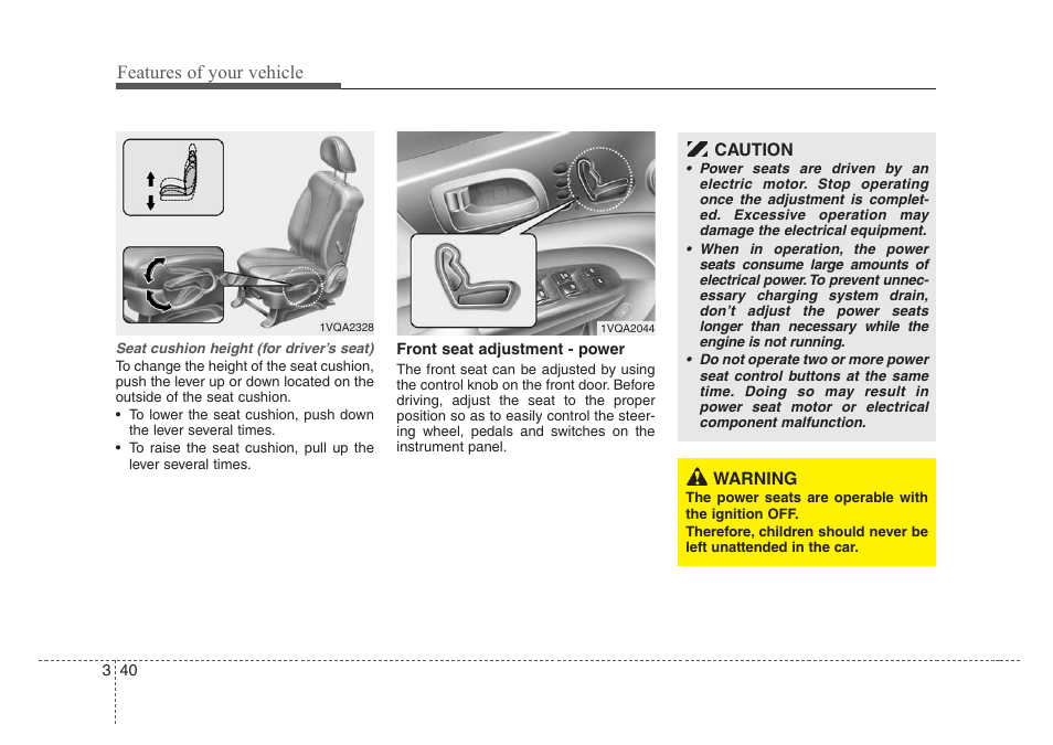 Features of your vehicle | KIA Sedona 2008 User Manual | Page 49 / 339