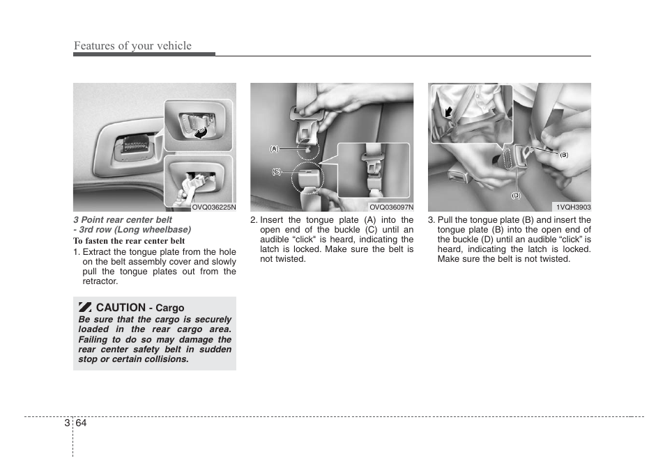 Features of your vehicle | KIA Sedona 2008 User Manual | Page 73 / 339