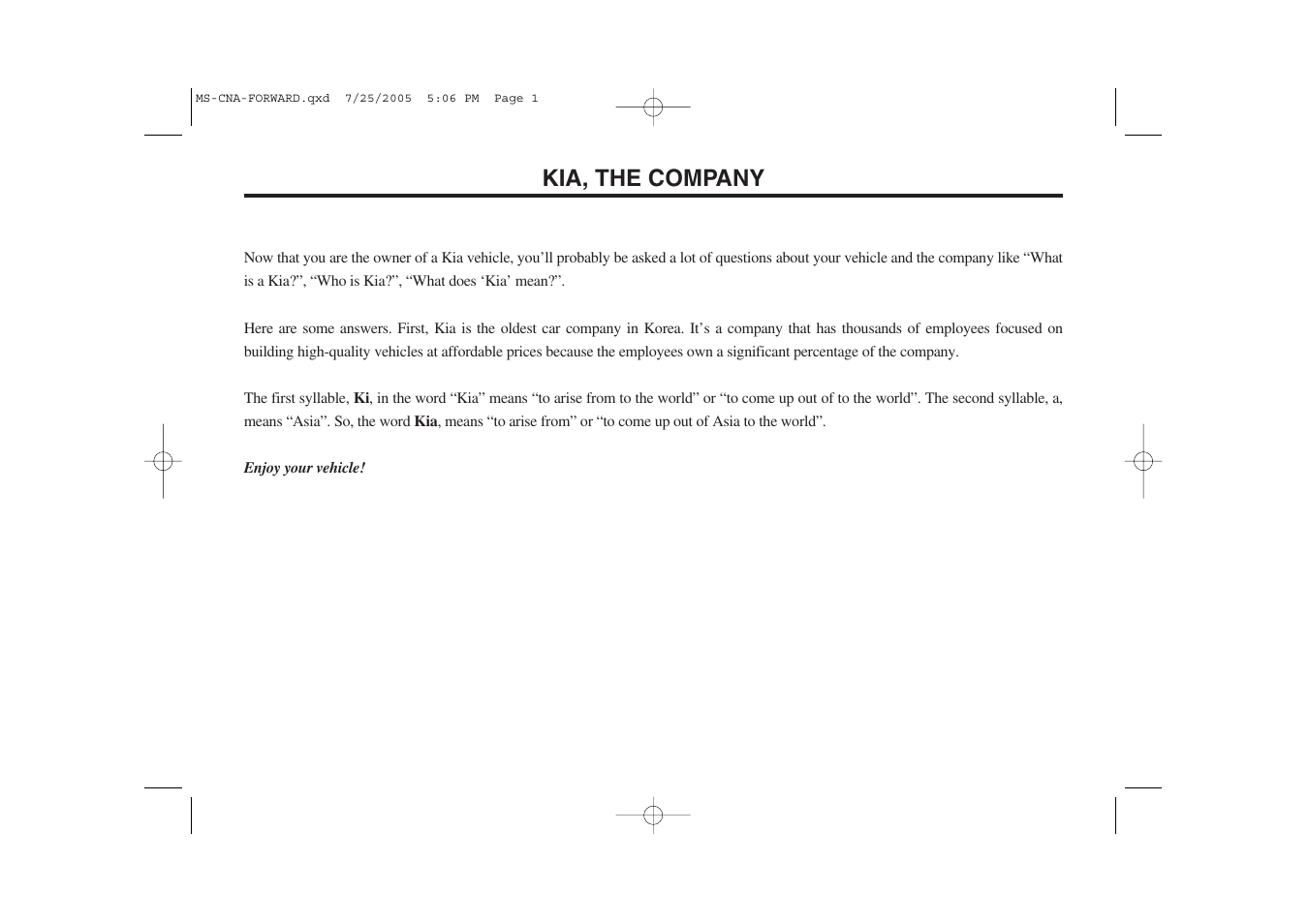 KIA Magentis 2006 User Manual | 225 pages