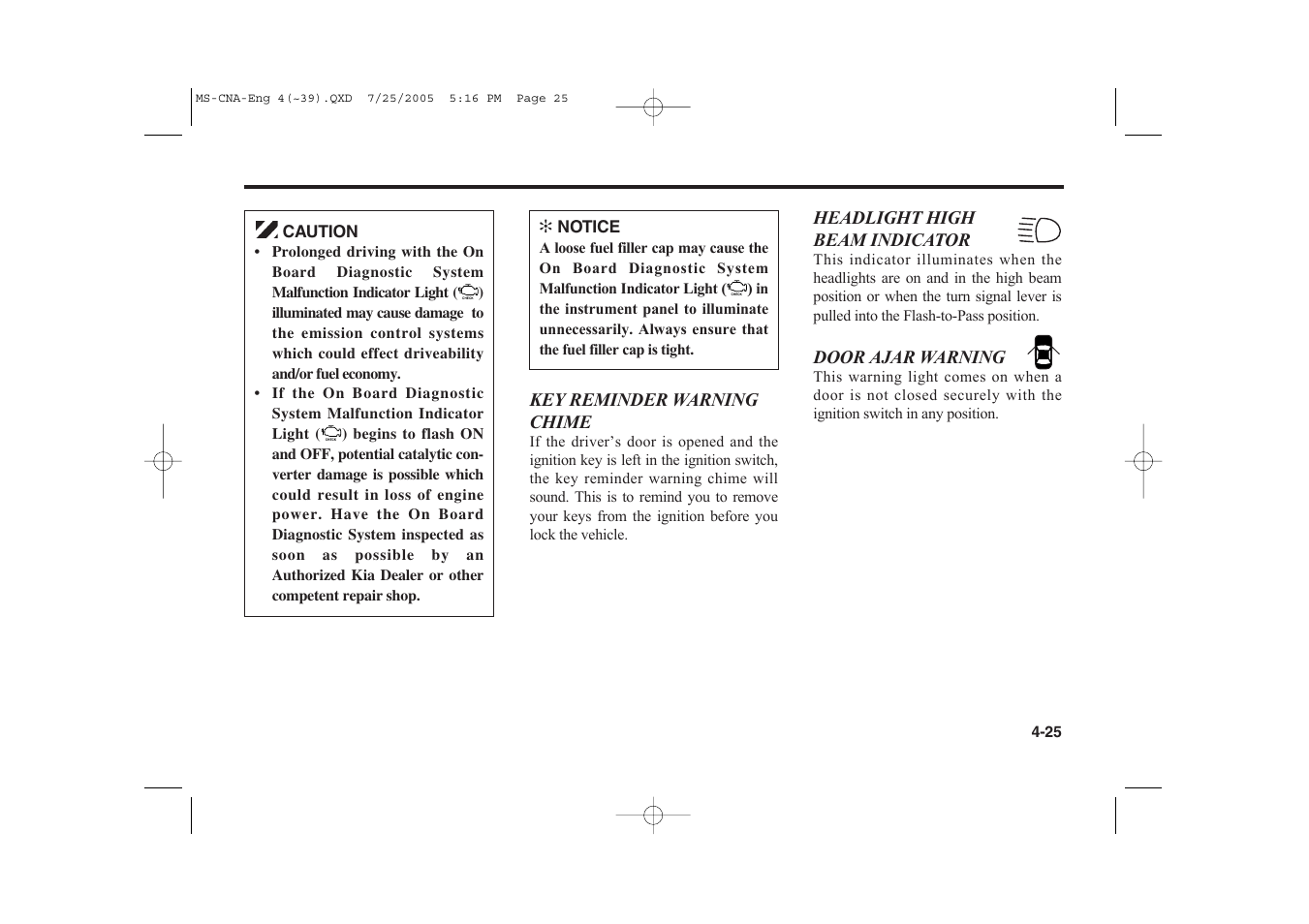 KIA Magentis 2006 User Manual | Page 104 / 225