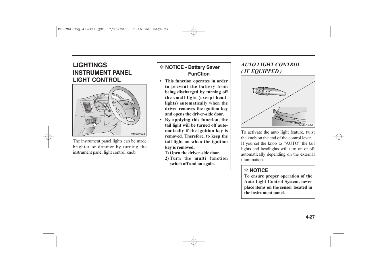Lightings | KIA Magentis 2006 User Manual | Page 106 / 225
