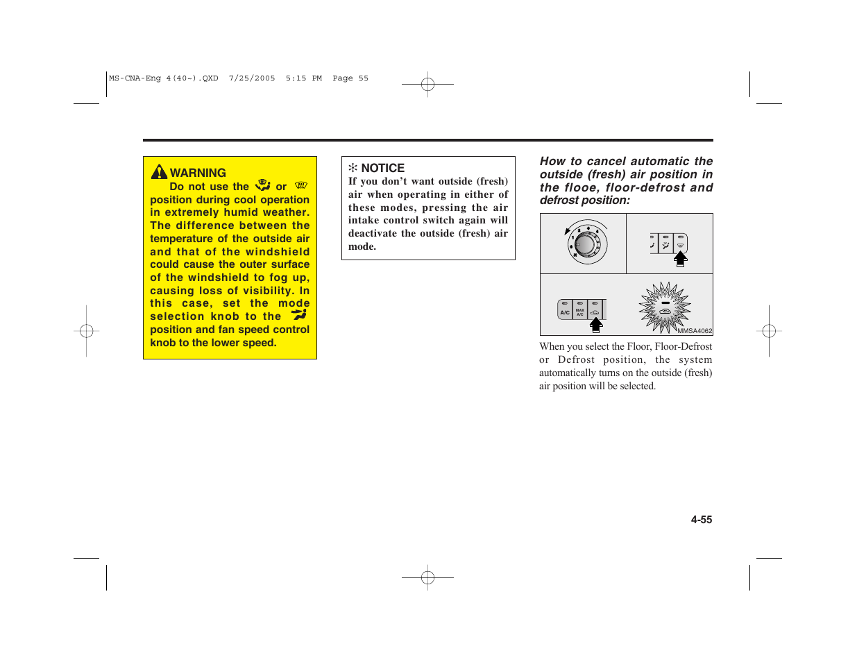 Warning, Notice | KIA Magentis 2006 User Manual | Page 134 / 225