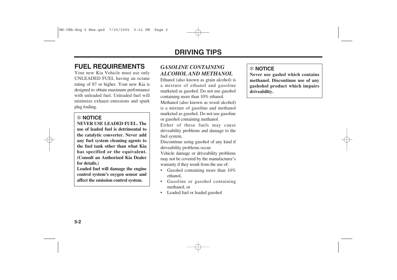 Driving tips | KIA Magentis 2006 User Manual | Page 138 / 225