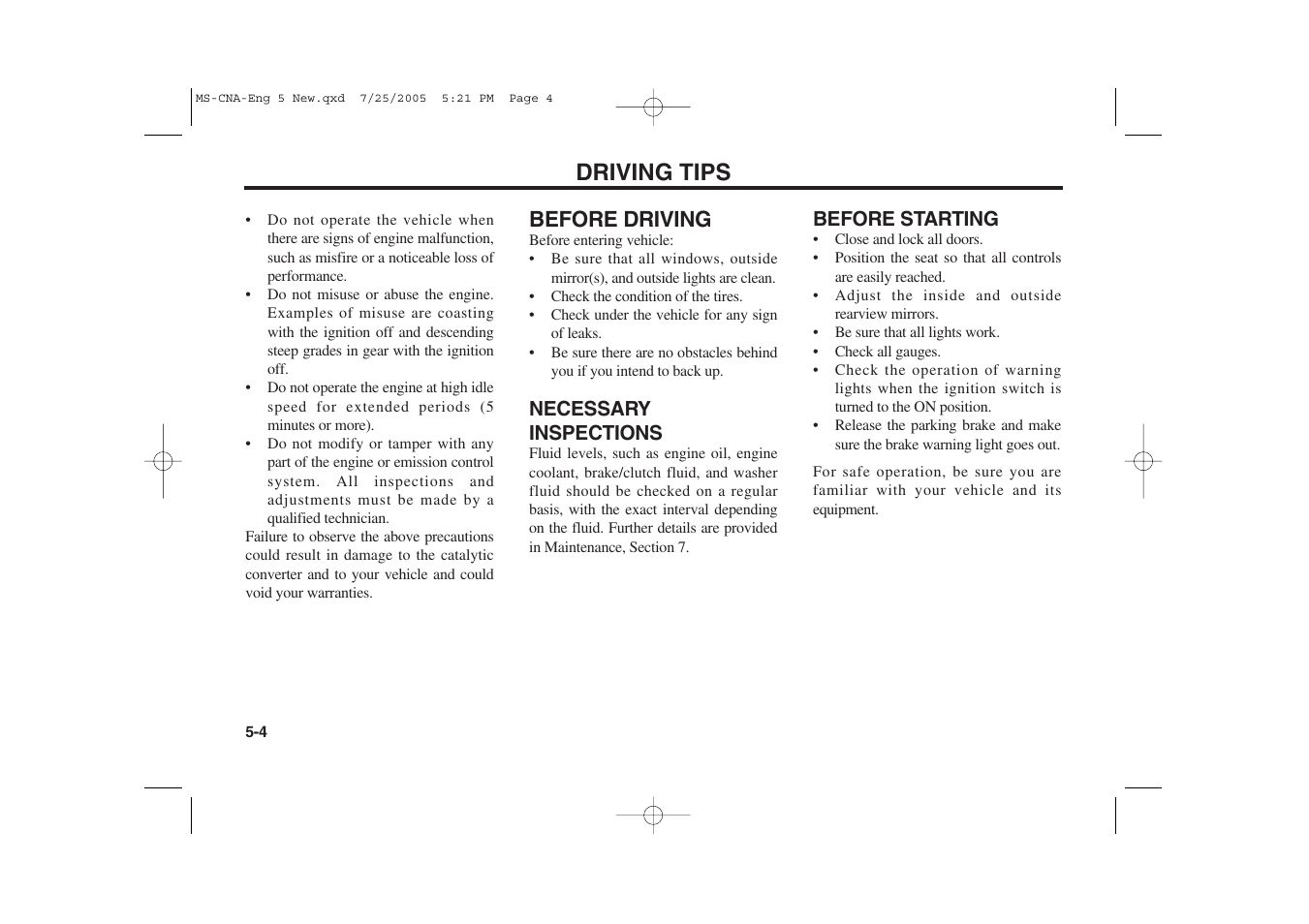 Driving tips, Before driving | KIA Magentis 2006 User Manual | Page 140 / 225