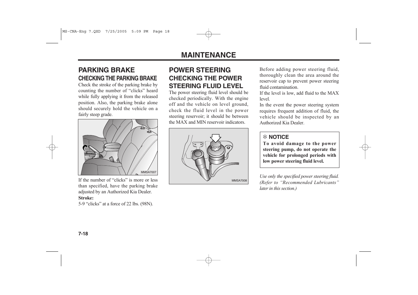Maintenance | KIA Magentis 2006 User Manual | Page 194 / 225