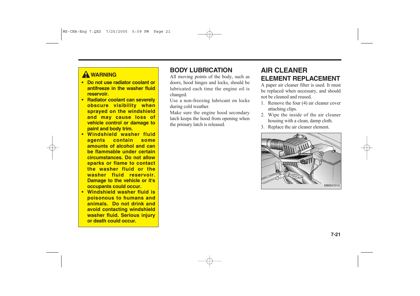 Air cleaner | KIA Magentis 2006 User Manual | Page 197 / 225