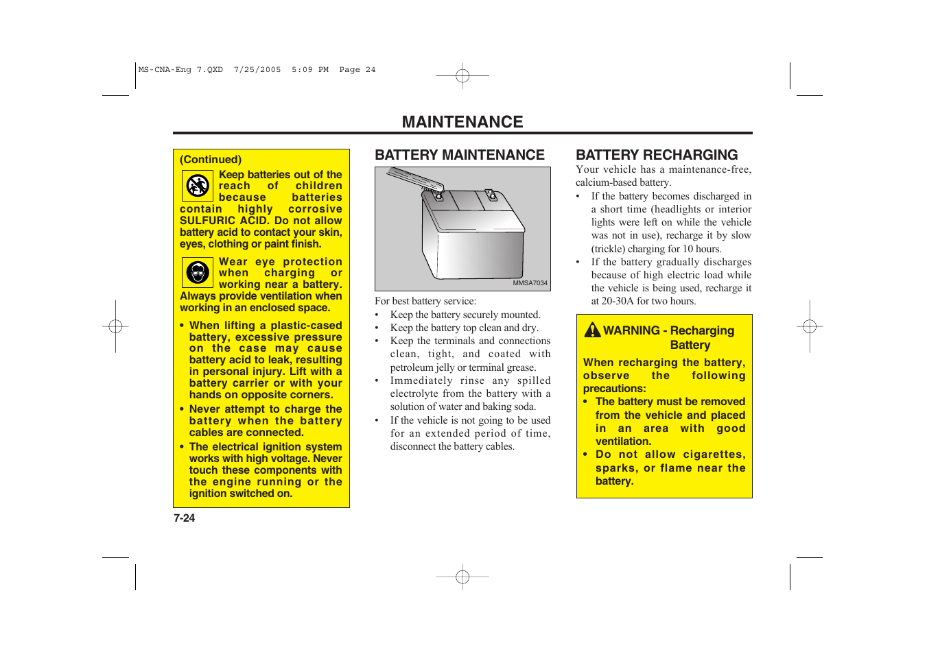 Maintenance | KIA Magentis 2006 User Manual | Page 200 / 225
