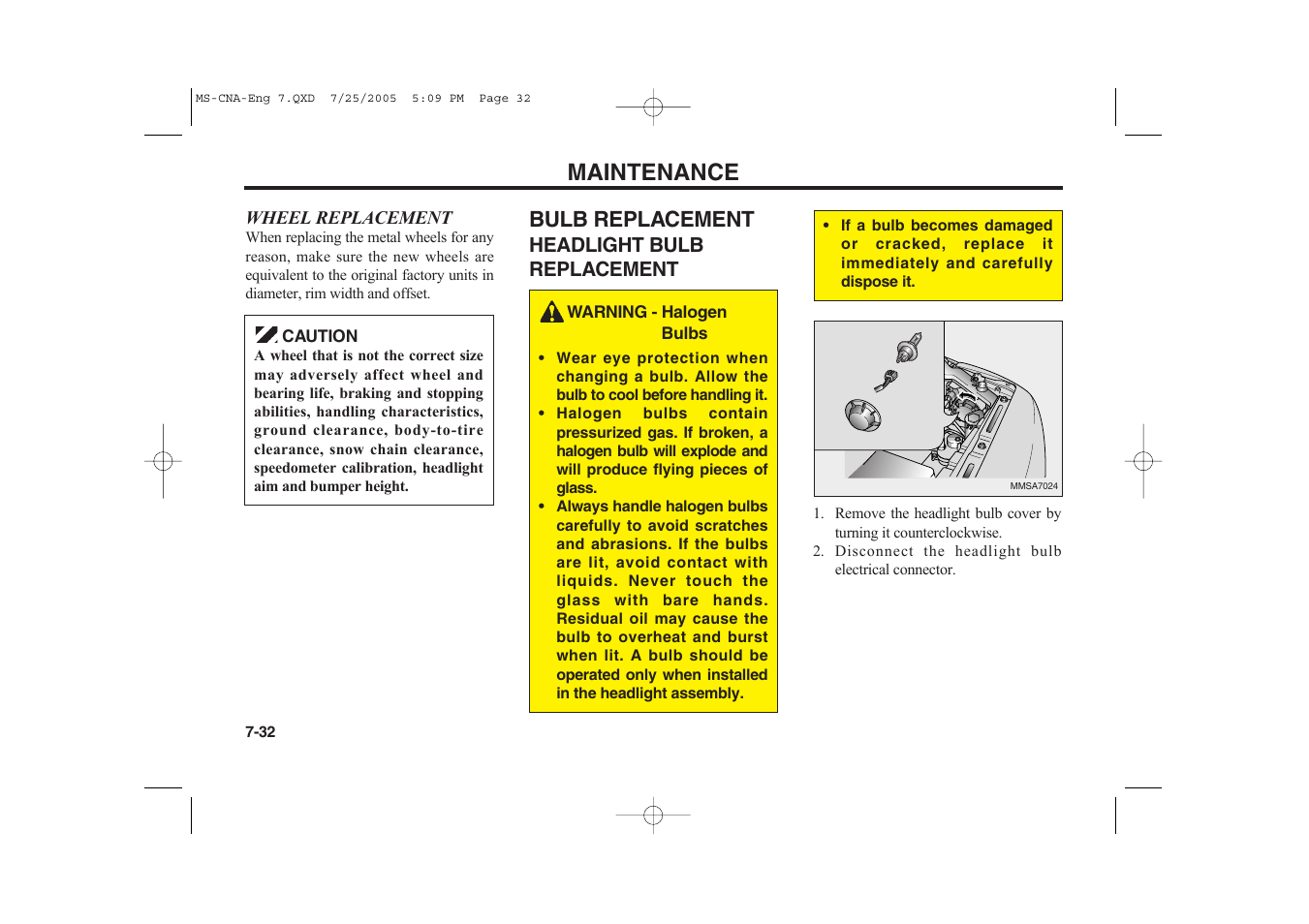 Maintenance, Bulb replacement | KIA Magentis 2006 User Manual | Page 208 / 225