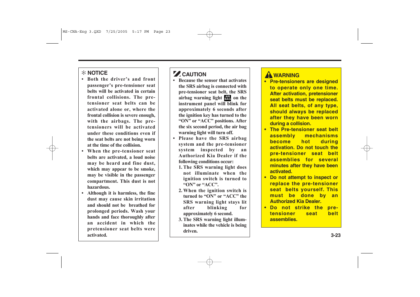 KIA Magentis 2006 User Manual | Page 32 / 225