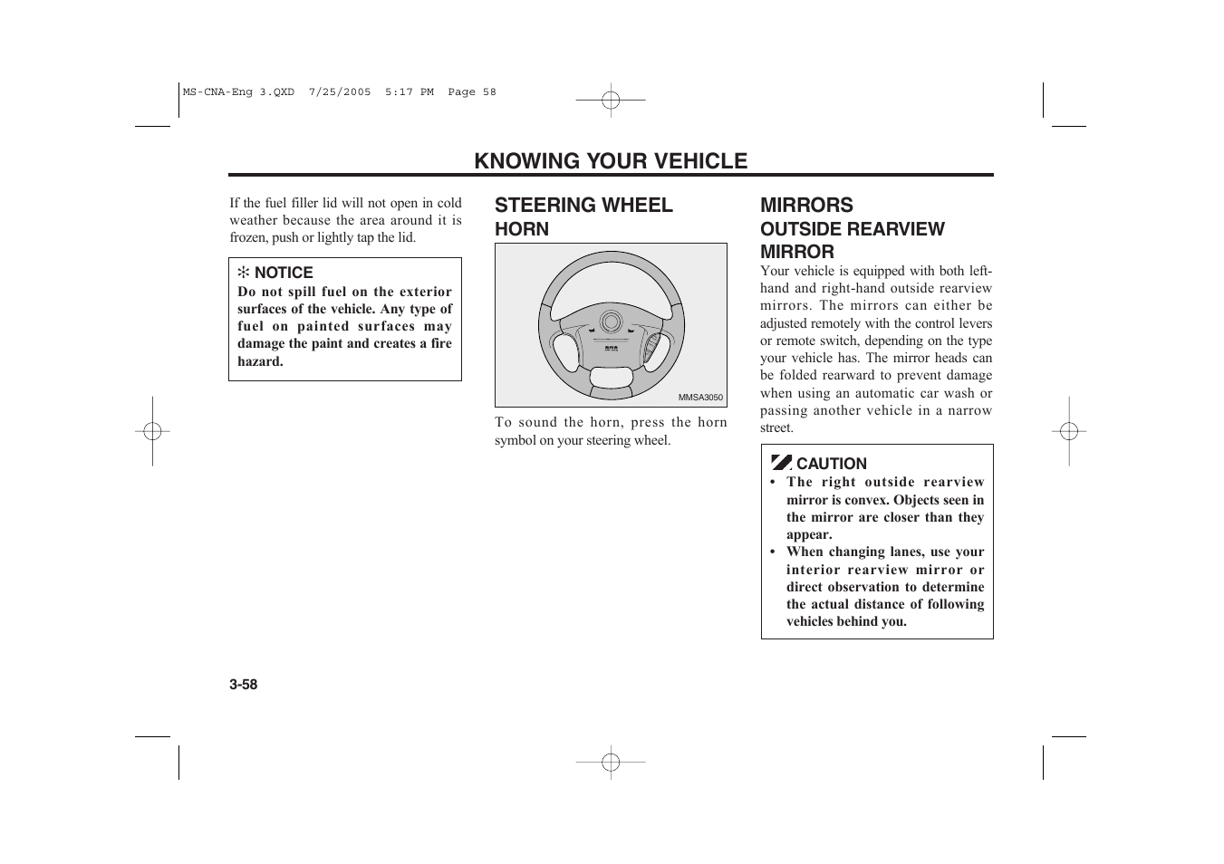 Knowing your vehicle | KIA Magentis 2006 User Manual | Page 67 / 225