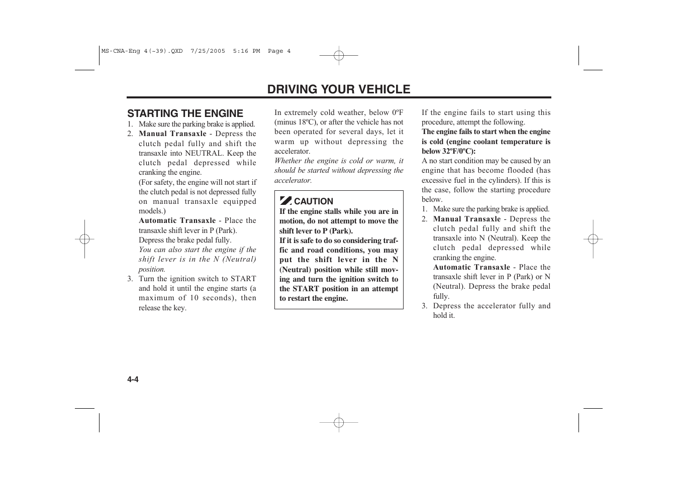 Driving your vehicle | KIA Magentis 2006 User Manual | Page 83 / 225