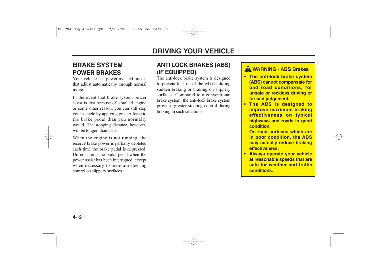 Driving your vehicle | KIA Magentis 2006 User Manual | Page 91 / 225