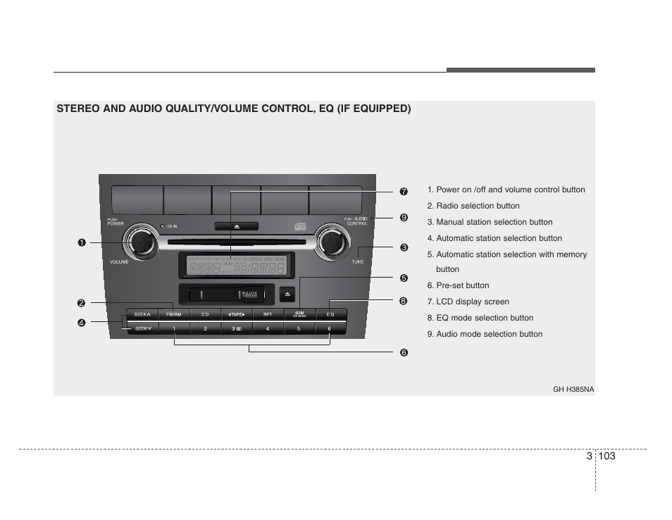 Knowing your vehicle | KIA Amanti 2008 User Manual | Page 113 / 283