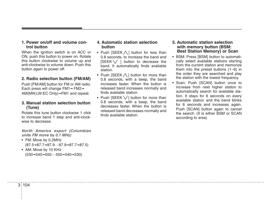 Knowing your vehicle | KIA Amanti 2008 User Manual | Page 114 / 283