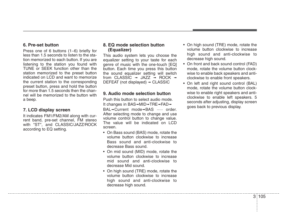 Knowing your vehicle | KIA Amanti 2008 User Manual | Page 115 / 283