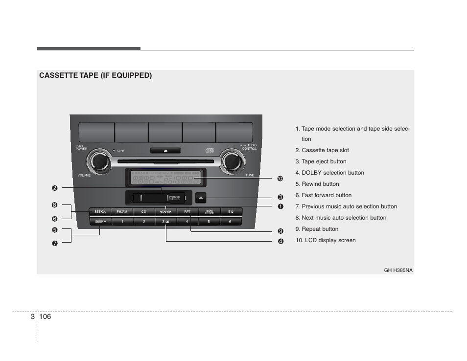 Knowing your vehicle | KIA Amanti 2008 User Manual | Page 116 / 283