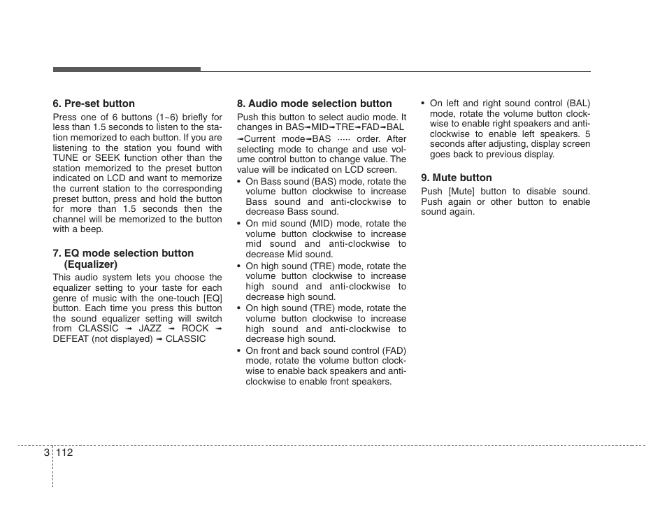 Knowing your vehicle | KIA Amanti 2008 User Manual | Page 122 / 283