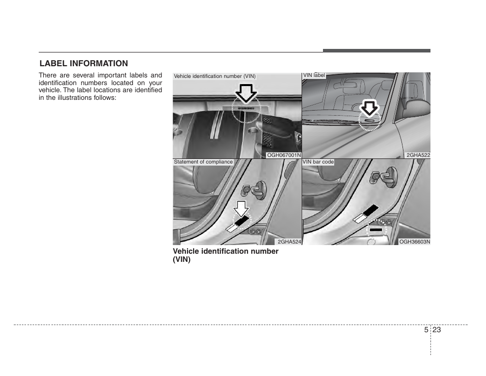 Driving tips, Label information | KIA Amanti 2008 User Manual | Page 207 / 283